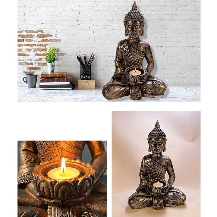 Buddha Stones Tybetański Błogosławieństwo Buddy Dekoracja Świecznik