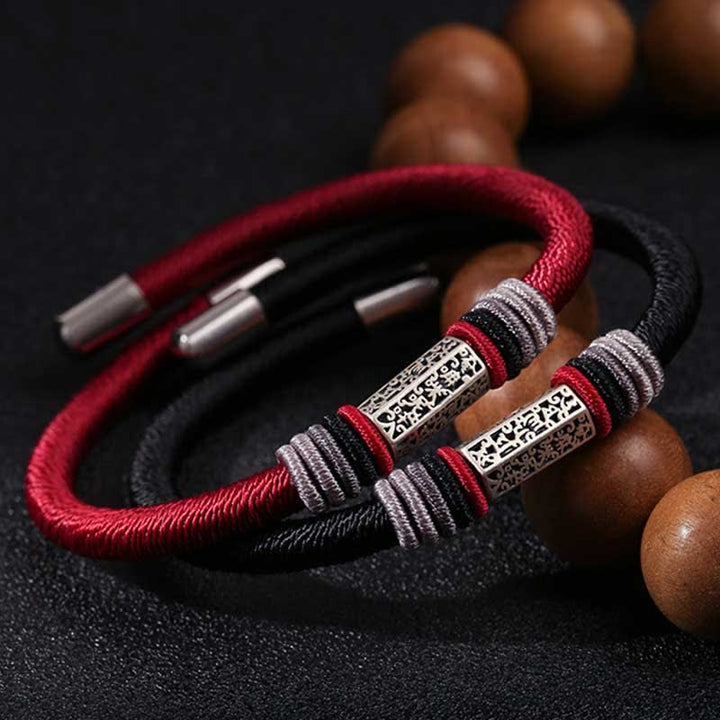 Bransoletka z Buddha Stones 925 ze srebra próby 925 Om Mani Padme Hum Peace Red String
