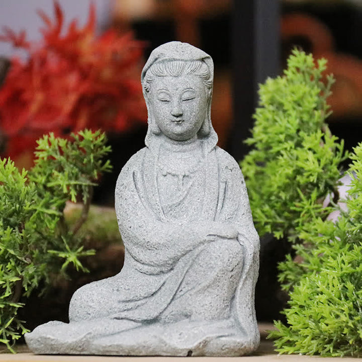 Buddha Stones Avalokitesvara Statuetka Błogosławieństwo Dekoracja Domu - image 2