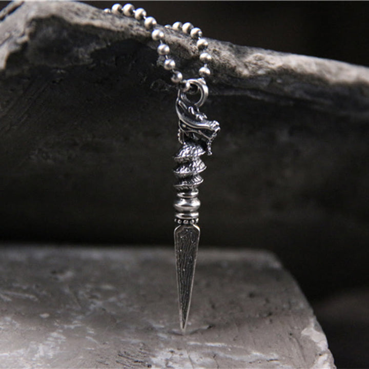 Buddha Stones 925 Srebro Sterlingowe Rok Smoka Projekt Dorje Vajra Ochronny Naszyjnik Wisiorek - image 4