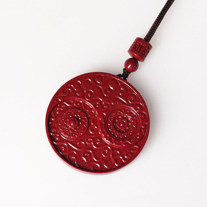 Buddha Stones Cynober Yin Yang Trzymaj Z dala Złe Duchy Naszyjnik Wisiorek