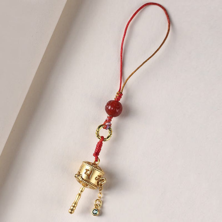 Buddha Stones Tybetańskie Om Mani Padme Hum Koło Modlitewne Amulet Urok Ochrona Telefon Wiszący Dekoracja