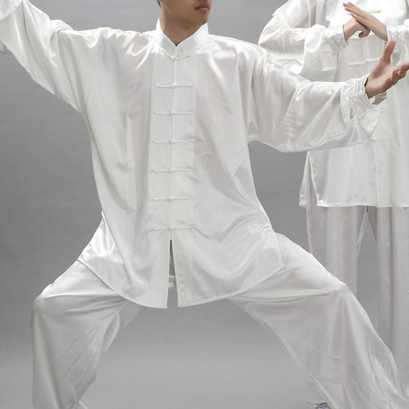 Buddha Stones Prosty wzór Medytacja Modlitwa Duchowy Zen Tai Chi Qigong Praktyka Unisex Zestaw Ubrań - Biały - 3XL - ODPOWIEDNIE DLA USA/ UK/AU/ EU- 2XL - image 10