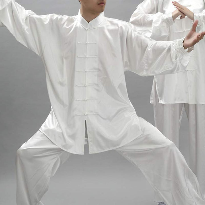 Buddha Stones Prosty wzór Medytacja Modlitwa Duchowy Zen Tai Chi Qigong Praktyka Unisex Zestaw Ubrań - Biały - 3XL - ODPOWIEDNIE DLA USA/ UK/AU/ EU- 2XL - image 10