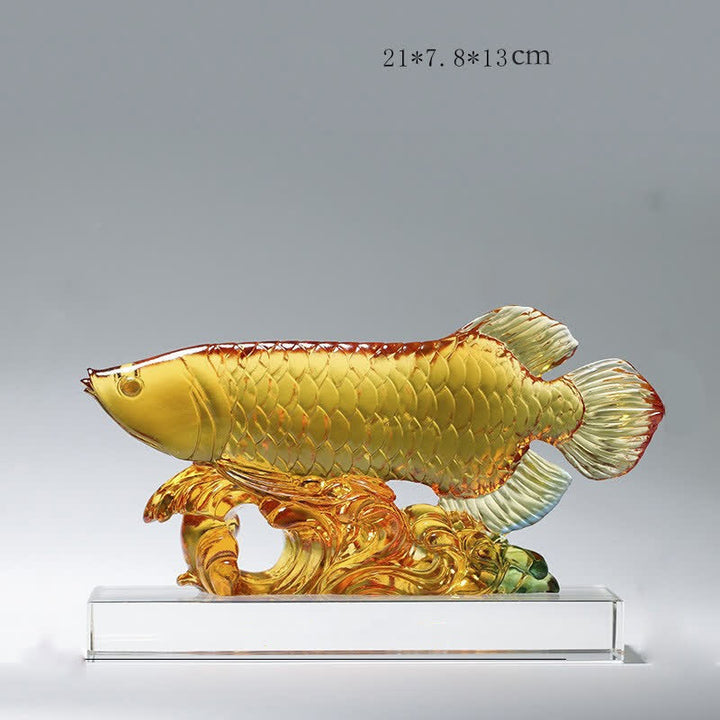 Ręcznie robiony kryształowy element sztuki Liuli Koi Fish Luck Home Office Decoration