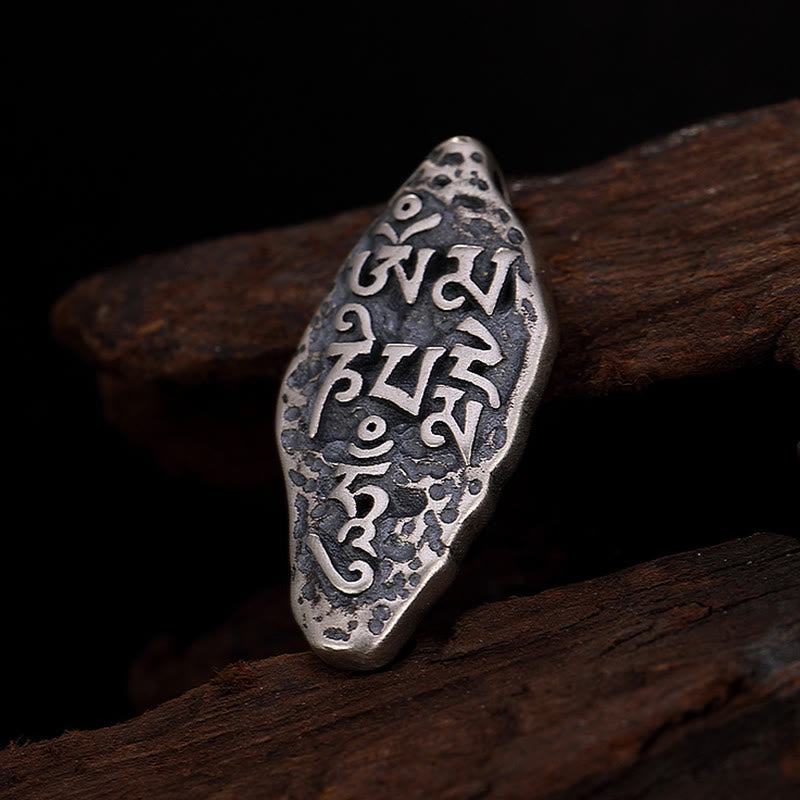Buddha Stones Tybetańskie 925 Srebro Sterlingowe Om Mani Padme Hum Dorje Vajra Grawerowany Naszyjnik Siła Wisiorek - image 14