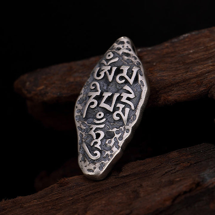 Buddha Stones Tybetańskie 925 Srebro Sterlingowe Om Mani Padme Hum Dorje Vajra Grawerowany Naszyjnik Siła Wisiorek - image 14
