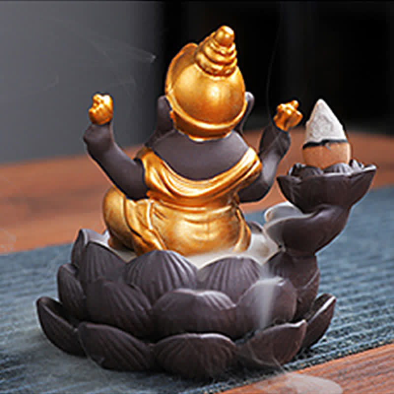 Ganesh Elephant Purple Clay Fontanna dymna z filtrem zwrotnym Ochrona kadzideł