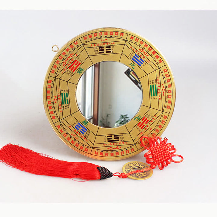 Mapa Feng Shui Bagua Moneta Miedziana Chińska Mapa Równowagi Energii - 19 cm - Mapa Dziewięciu Pałaców Bagua - Lustro wypukłe - image 19