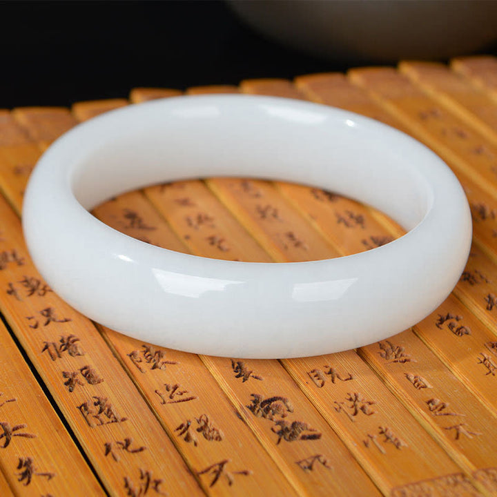 Buddha Stones Naturalny Złoty Jedwabny Jadeit Bransoletka Bogactwo Szczęście Bangle