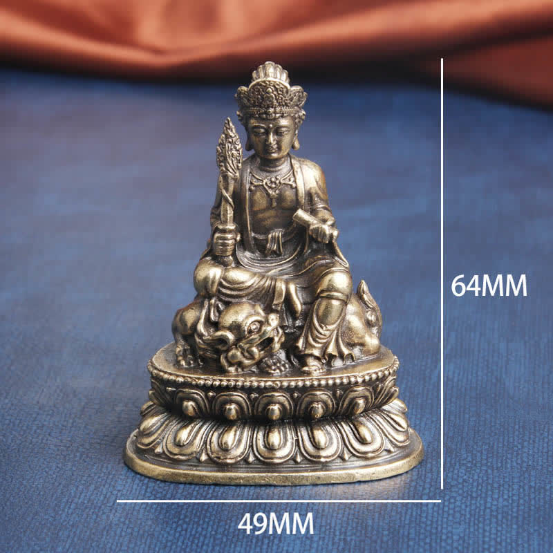 Buddha Stones Mandziusri Bodhisattwa Spokój Miedziana Statuetka Dekoracja