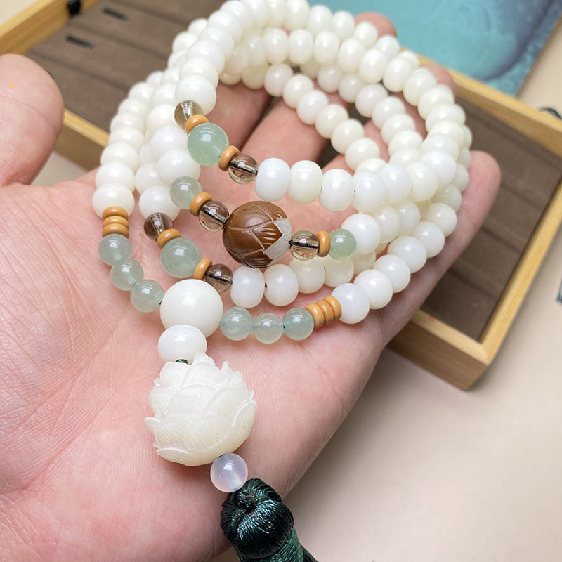 Buddha Stones Nasiona Bodhi Mala 108 Koralików Bransoletka Ochronna