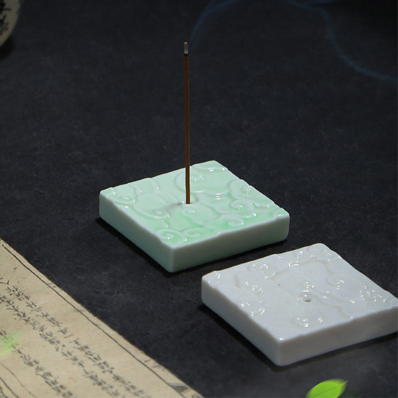 Buddha Stones Mini Pomyślne Chmury Projekt Uzdrawiający Patyk Ceramiczny Mały Kadzielnica Dekoracja