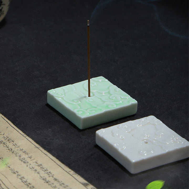 Buddha Stones Mini Pomyślne Chmury Projekt Uzdrawiający Patyk Ceramiczny Mały Kadzielnica Dekoracja