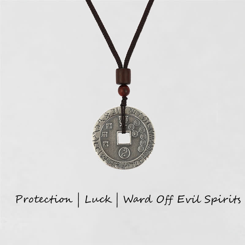 Buddha Stones Bagua Yin Yang Miedziana Moneta Gwiazda Równowaga Energia Naszyjnik Wisiorek - Bagua i Yin Yang - image 1