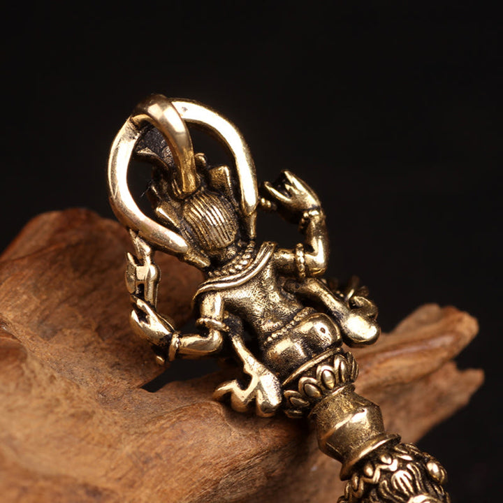 Tybetański Ganesh Ganpati Słoń Bóg Bogactwa Dorje Vajra Duchowa Moc Naszyjnik Wisiorek - image 5