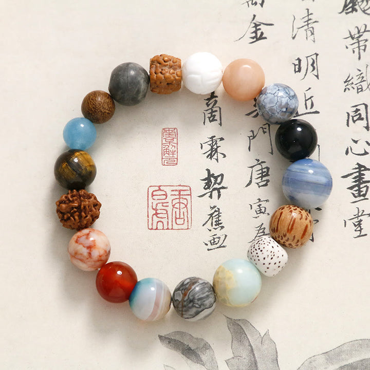 Buddha Stones Naturalne Nasiona Bodhi Kryształ Kamień Agat Trzyma Z Daleka Bransoletka Od Złych Duchów