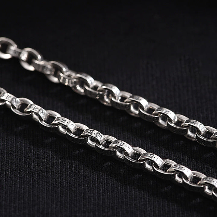 Buddha Stones 925 Srebro Sterlingowe Om Mani Padme Hum Rzeźbiony Projekt Kreatywność Metal Bransoletka - image 4