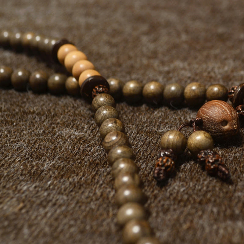 Bransoletka Mala z Buddha Stones z sandałowca tybetańskiego