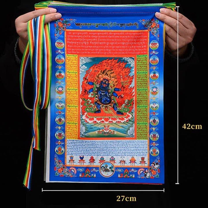 Buddha Stones Tybetańska flaga modlitewna Windhorse Budda w 10 kolorach, uzdrawiająca i pomyślna - image 21