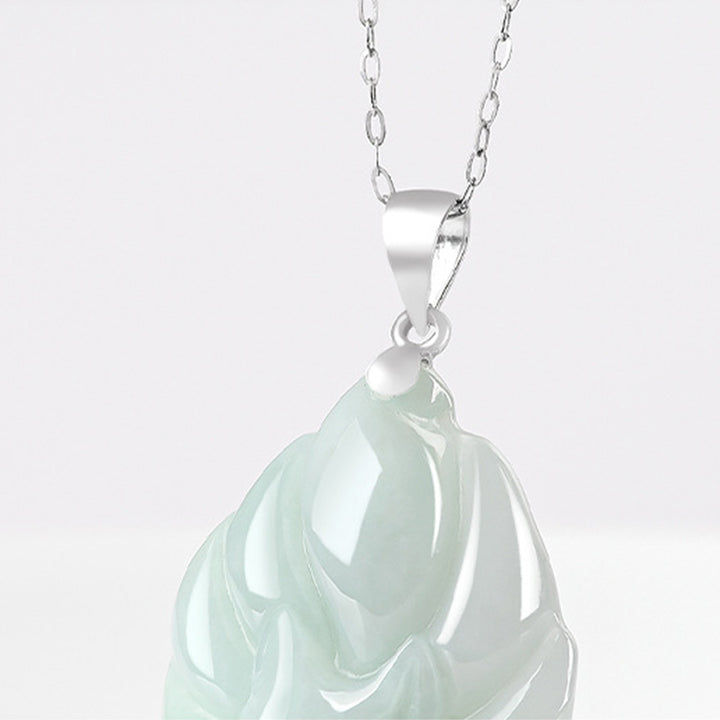 Buddha Stones 925 Srebro Sterling Naturalny Jade Dziewięcioogonowy Lis Naszyjnik Wisiorek Dobrobyt