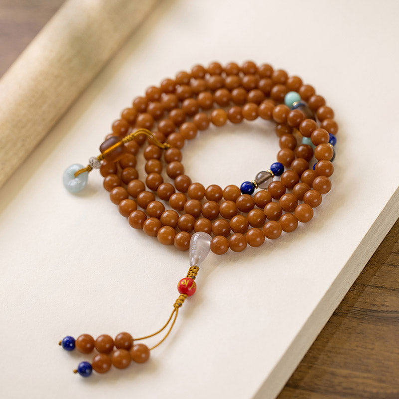 Buddha Stones 108 Koralików Bodhi Seed Blessing Medytacyjna Bransoletka Mala