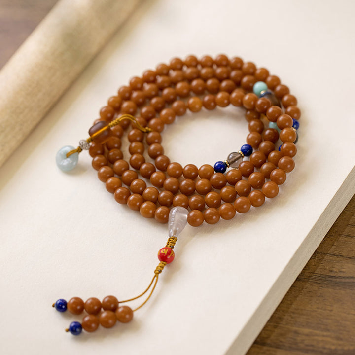 Buddha Stones 108 Koralików Bodhi Seed Blessing Medytacyjna Bransoletka Mala