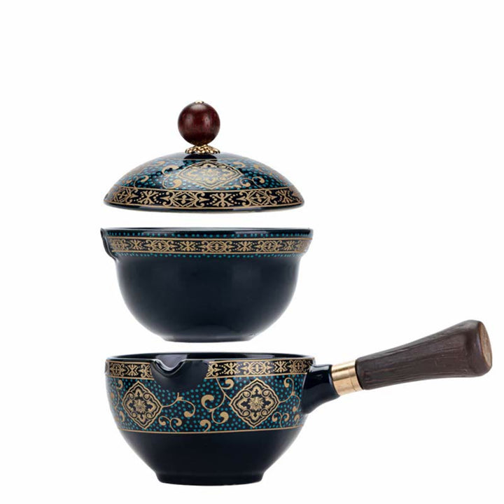 Buddha Stones Chiński zestaw do herbaty Gongfu Projekt Ceramiczny czajniczek Przenośna torba prezentowa
