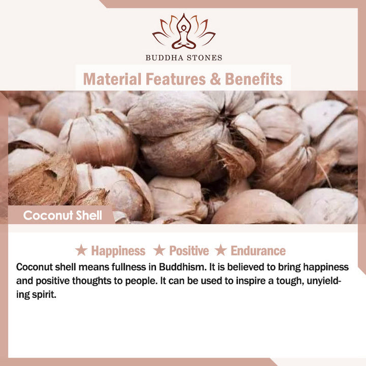 Bransoletka z potrójnym owinięciem "Buddha Stones Retro Coconut Shell Brass Copper Happiness" - image 14