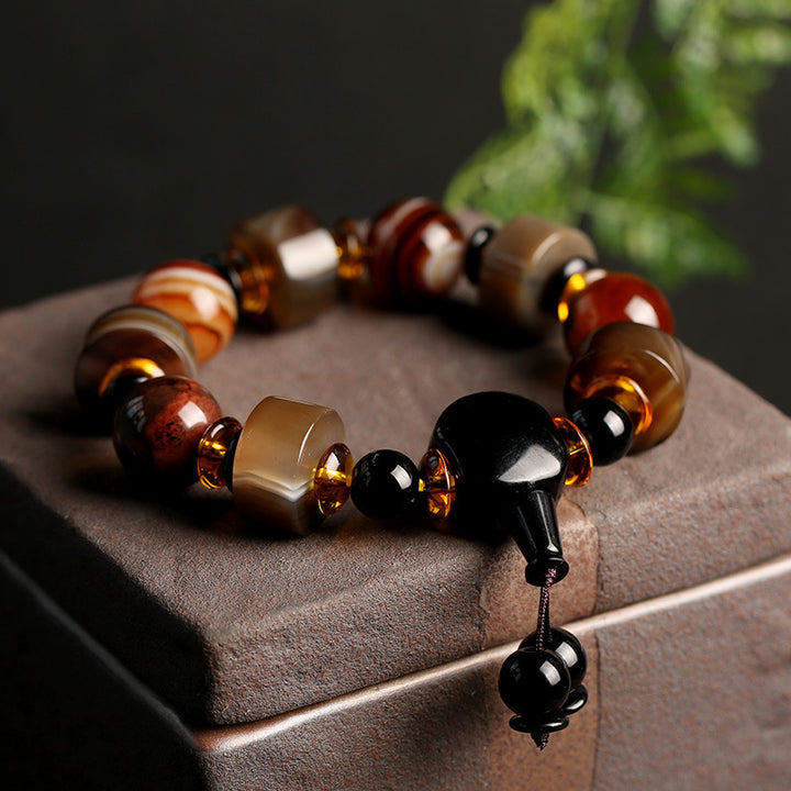 Naturalna Bransoletka Szczęścia Sardonyx