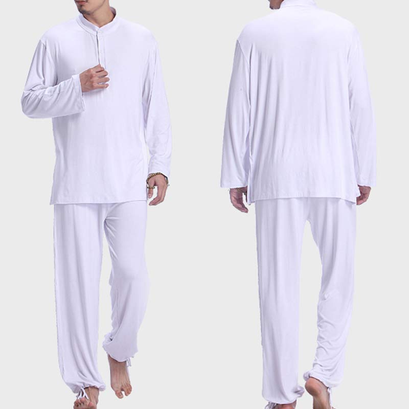Buddha Stones Medytacja Modlitwa Duchowy Zen Tai Chi Praktyka Joga Odzież Męski Zestaw - image 13