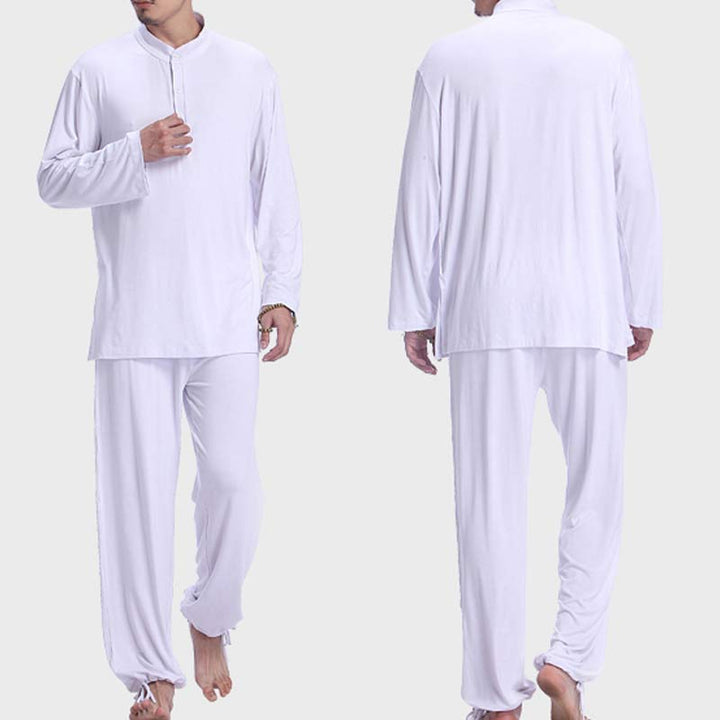 Buddha Stones Medytacja Modlitwa Duchowy Zen Tai Chi Praktyka Joga Odzież Męski Zestaw - image 13