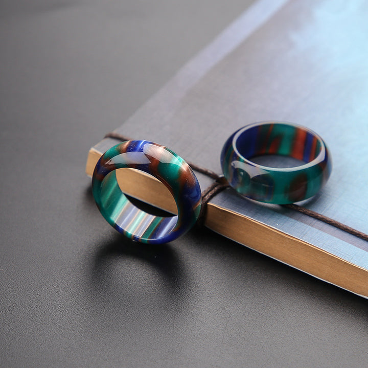 Buddha Stones Kolorowe Morskie Wierzby Mala Pozytywna Bransoletka Pierścień - Pierścień - image 7