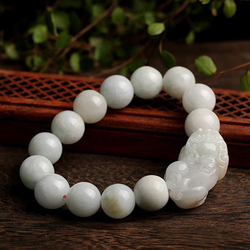 Buddha Stones Fengshui Bogactwo Dobrobyt Jadeit PiXiu Szczęście Bransoletka - image 8