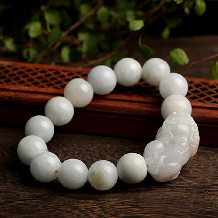 Buddha Stones Fengshui Bogactwo Dobrobyt Jadeit PiXiu Szczęście Bransoletka - image 8