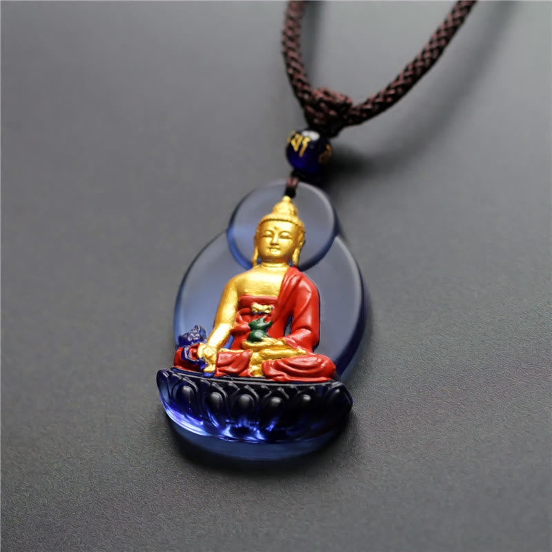 Buddha Stones Tybet Medycyna Budda Liuli Kryształ Współczucia Naszyjnik Wisiorek - image 2