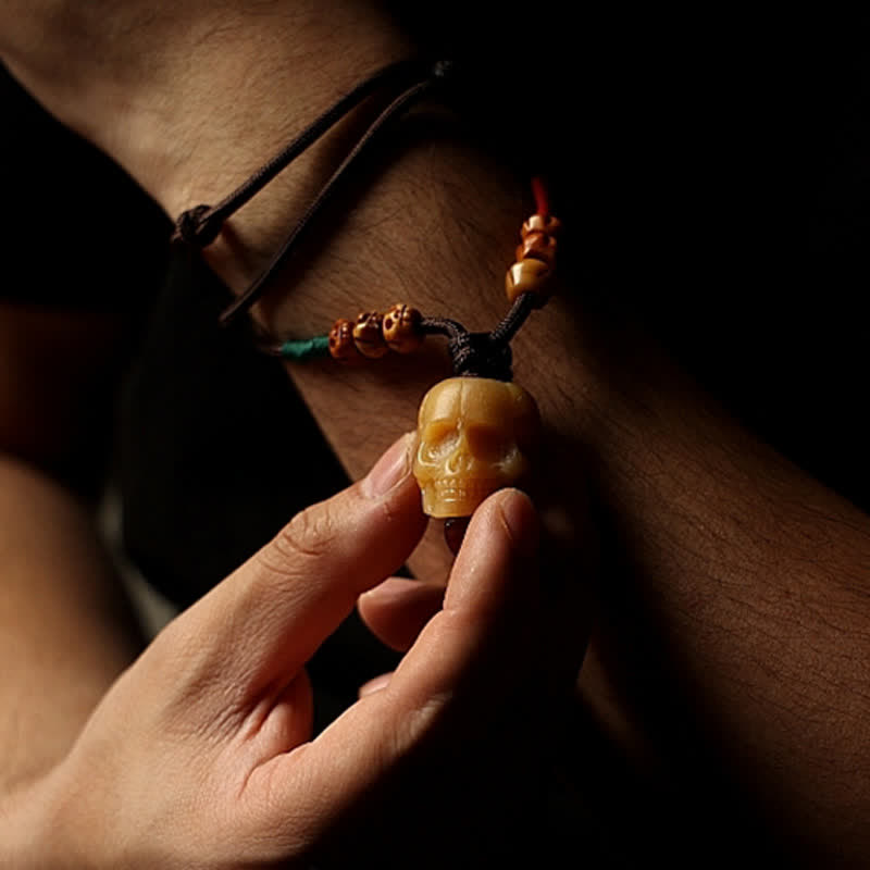 Buddha Stones Tybetański Wielbłąd Kości Czaszka Władca Trupów Las Ochrona Naszyjnik Wisiorek