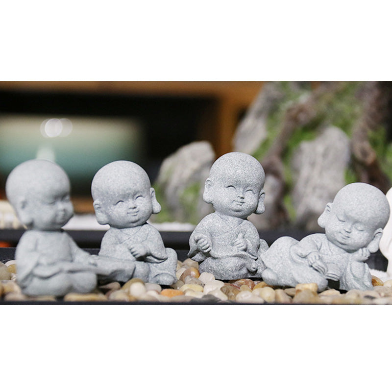 Buddha Stones Medytacja Modlitwa Mnich Statua Buddy Spokój Dekoracja Domu - image 16