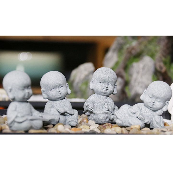 Buddha Stones Medytacja Modlitwa Mnich Statua Buddy Spokój Dekoracja Domu - image 16