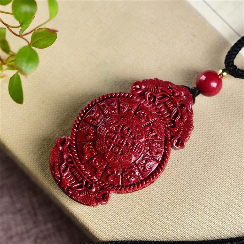 Buddha Stones Śmiejący się Budda Yin Yang Chiński Zodiak Tykwa Naturalny Cynober Błogosławieństwo Naszyjnik Wisiorek - image 17