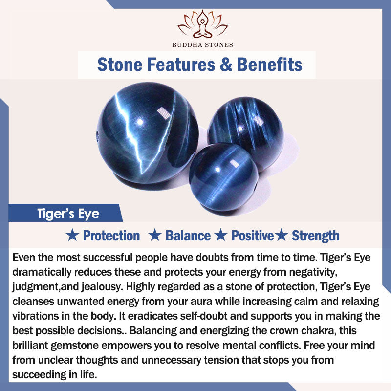 Bransoletka ochronna z kamieni Buddha Stones Divine Blue Tiger Eye