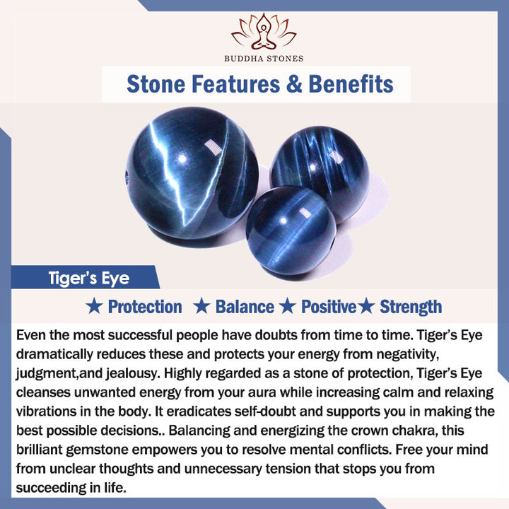 Bransoletka ochronna z kamieni Buddha Stones Divine Blue Tiger Eye
