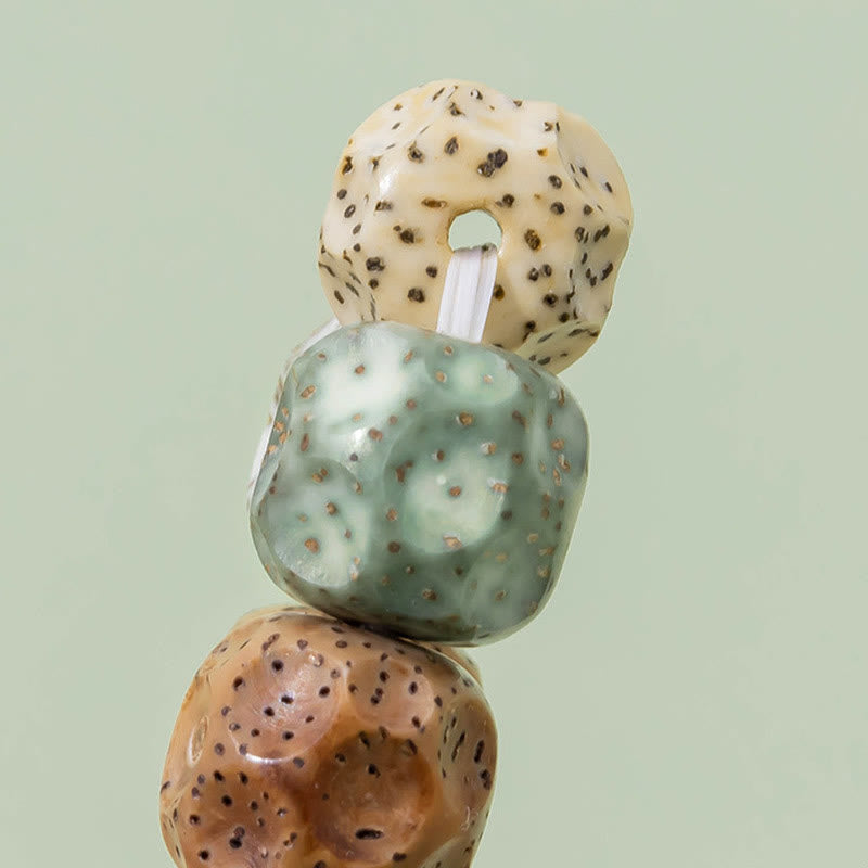 Buddha Stones Naturalne Kolorowe Nasiona Bodhi Bransoletka Pomyślności Bogactwa