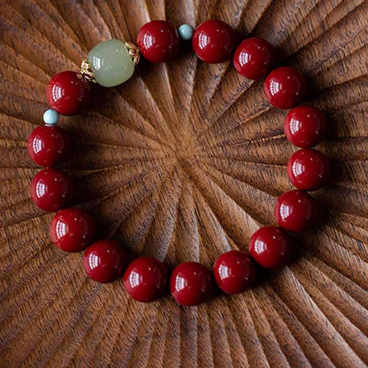 Bransoletka z Buddha Stones Cinnabar Green Aventurine Fortune Luck