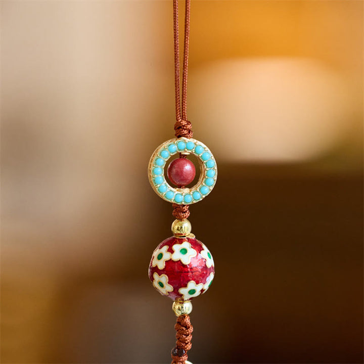 Buddha Stones Wu Lou Gourd Fu Charakter Tai Sui Amulet Fortune Telefon Wiszący Dekoracja Brelok