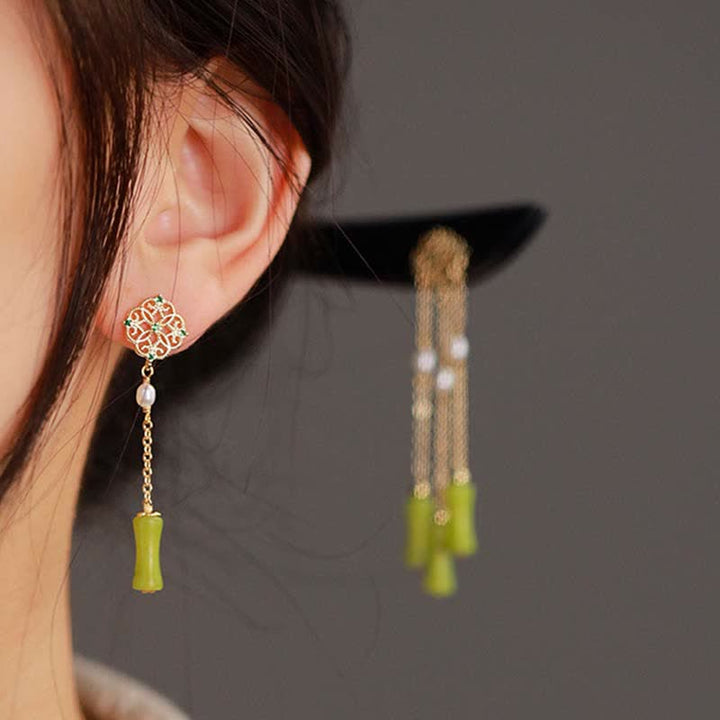 Buddha Stones Naturalny Peridot Drewno Hebanowe Miłość Frędzle Spinka Do Włosów