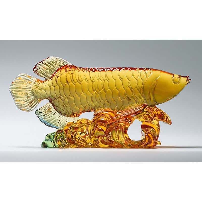 Ręcznie robiony kryształowy element sztuki Liuli Koi Fish Luck Home Office Decoration