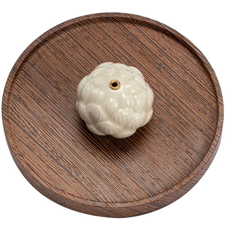 Buddha Stones Miniaturowy Kwiat Lotosu Medytacja Ceramiczny Patyk Mały Kadzielnica Dekoracja