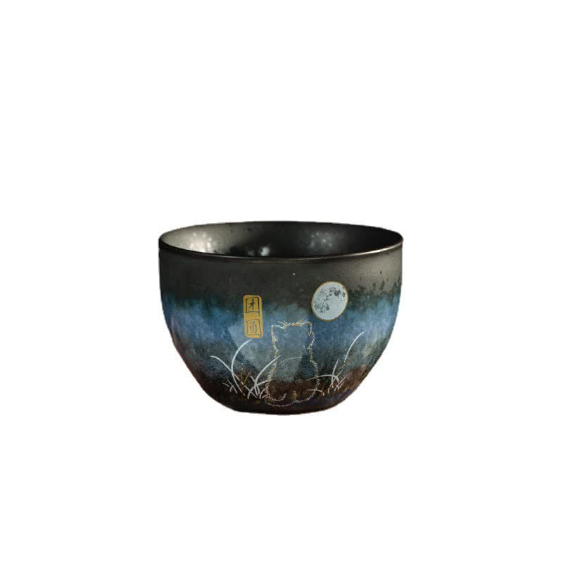 Ceramiczna filiżanka do herbaty z Buddha Stones Uroczy kot Czarne filiżanki do herbaty 140 ml