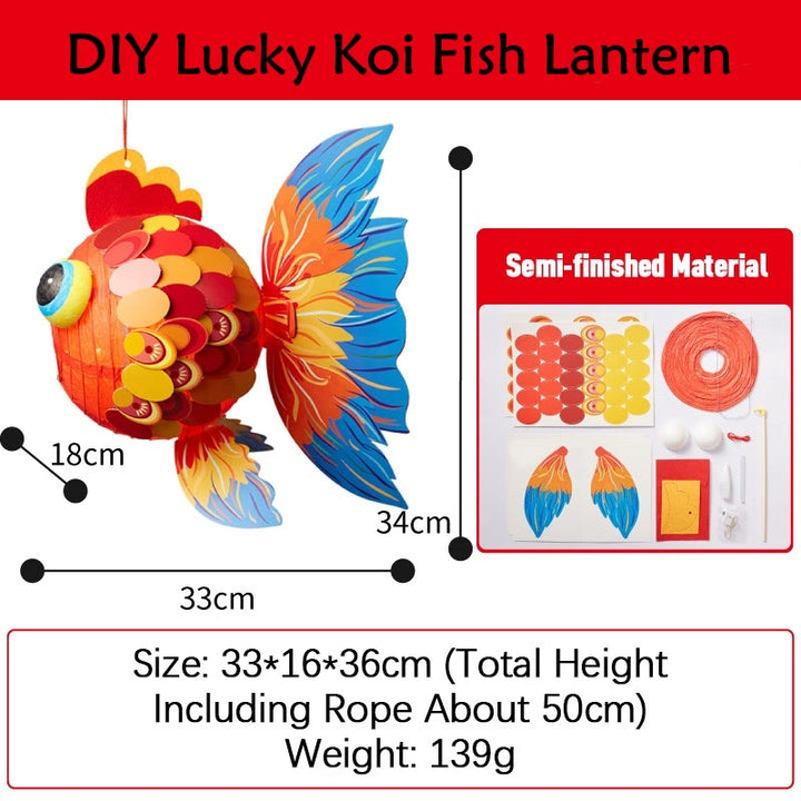 Buddha Stones DIY Powodzenia Koi Ryba Papierowa Lampa Latarnia Święto Środka Jesieni Dziecko Dzieci Dekoracja Latarni